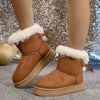 Bow Accent Microfiber Snow Boots