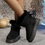 Bow Accent Microfiber Snow Boots