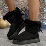 Bow Accent Microfiber Snow Boots