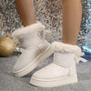 Bow Accent Microfiber Snow Boots